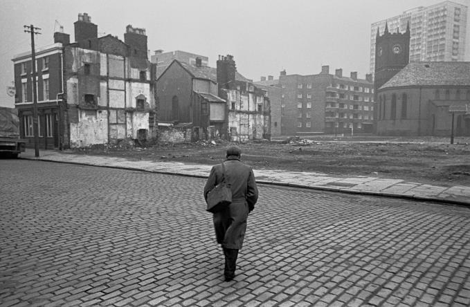 Returning from work across clearence site Liverpool 8 1969 
